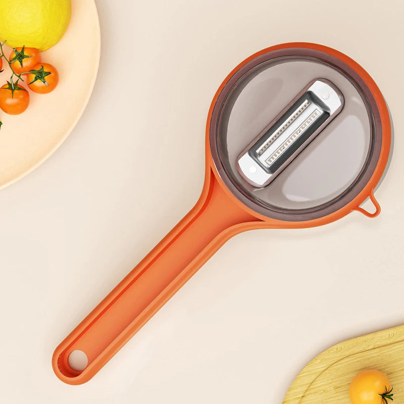 Storage Fruit Peeler with Safety Features and Easy-to-Clean Design