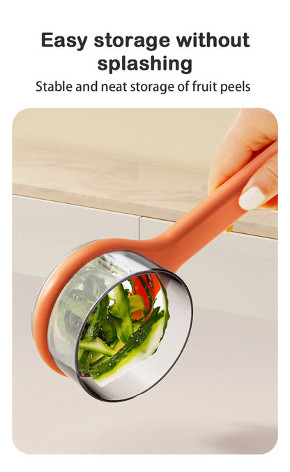 Storage Fruit Peeler with Safety Features and Easy-to-Clean Design