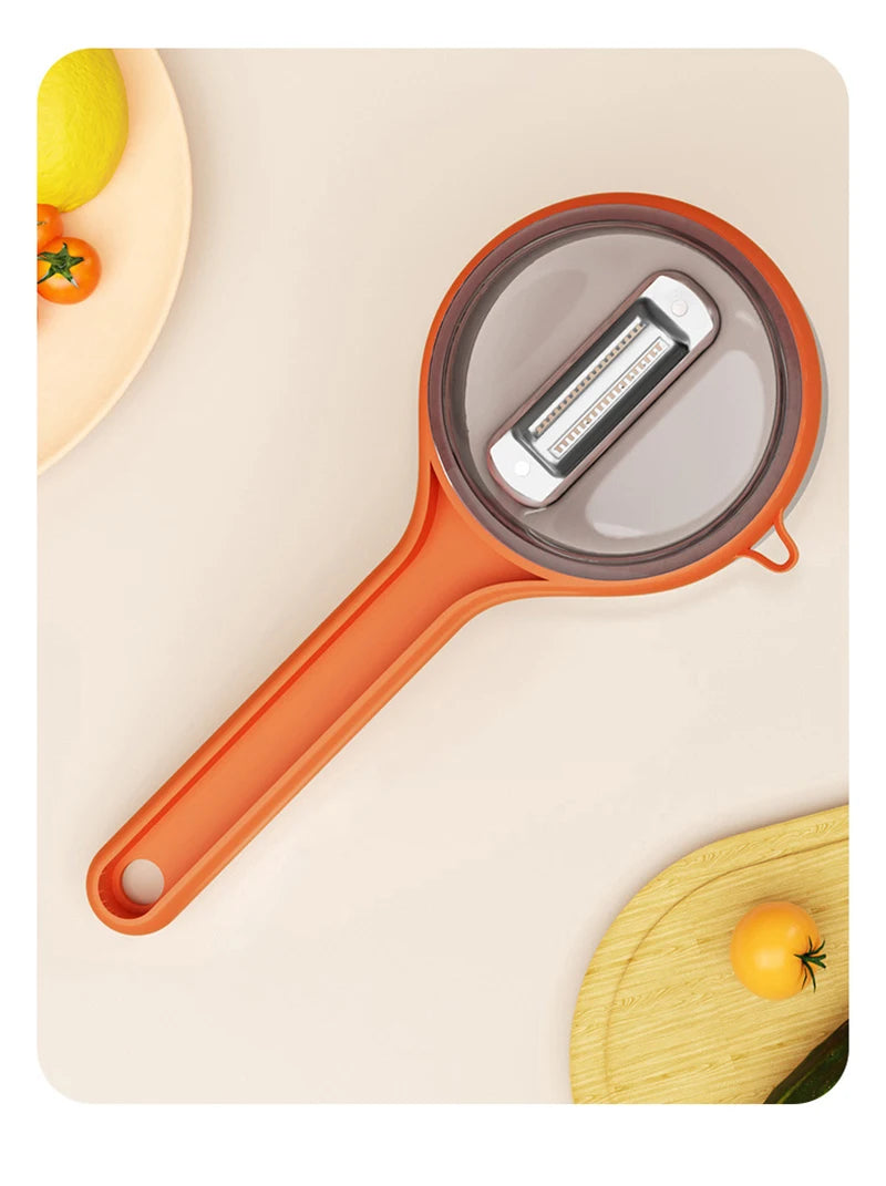 Storage Fruit Peeler with Safety Features and Easy-to-Clean Design